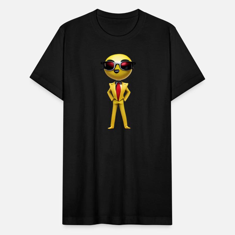 Yellow character wearing yellow suit.
