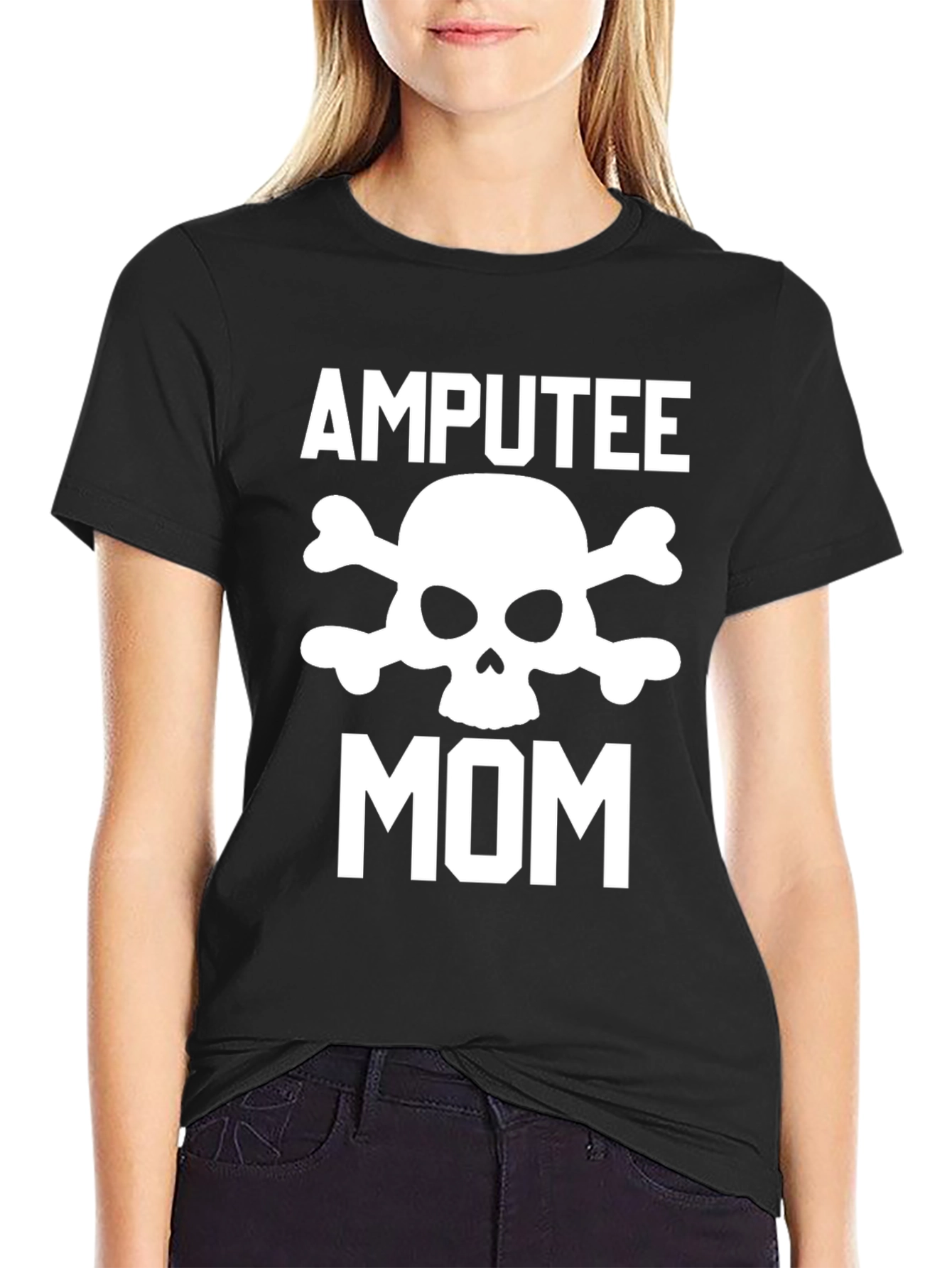 Amputee Mom Skull T-Shirt