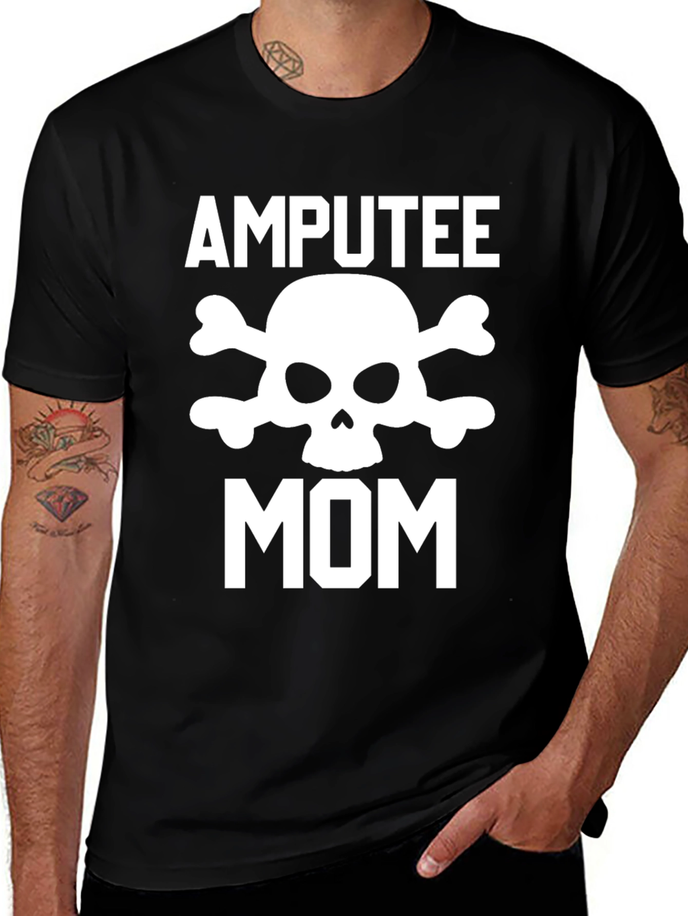 Amputee Mom Skull T-Shirt