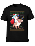 Festive Penguin Reindeer Christmas T-Shirt