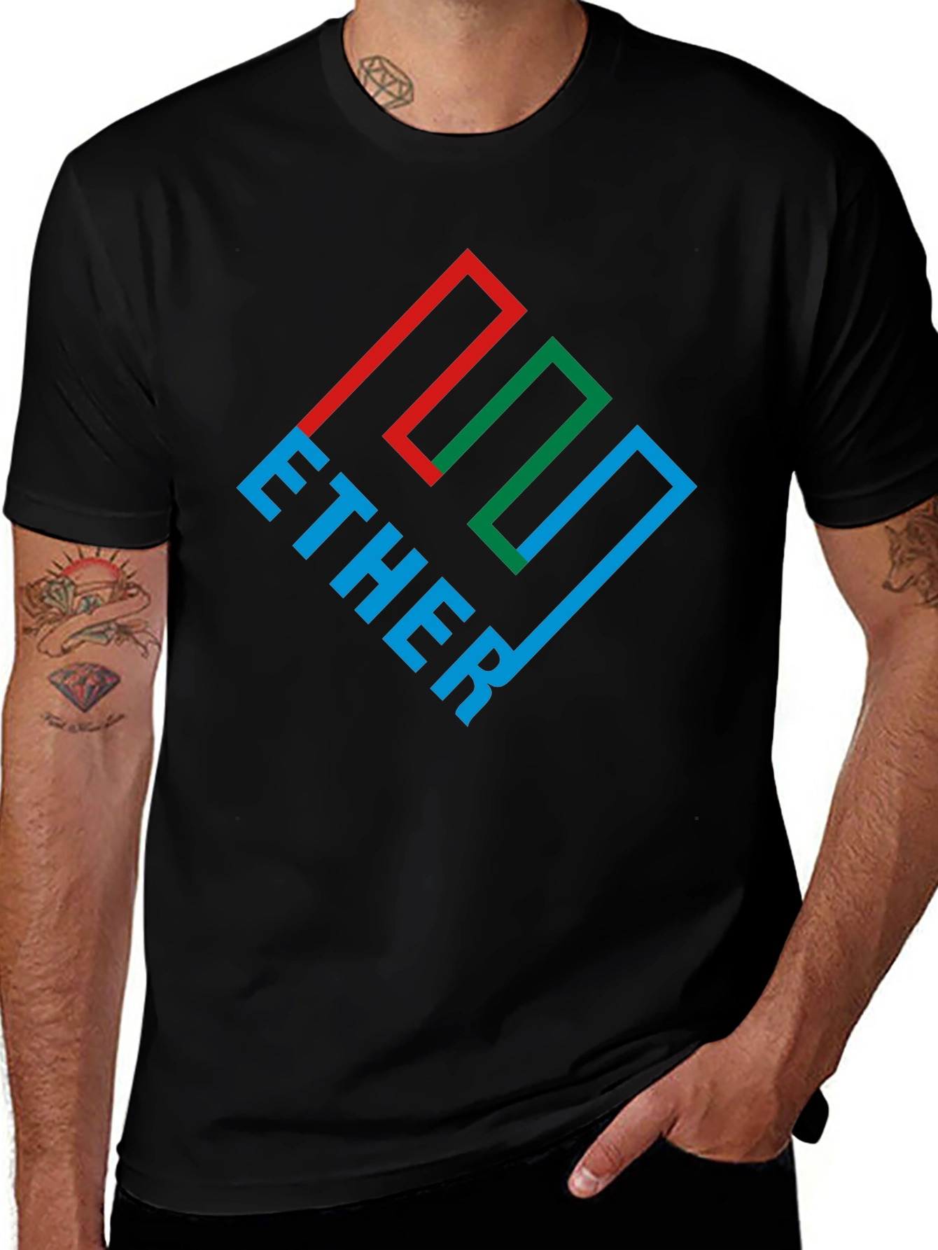 Ether Graphic Tee - Black Cotton Blend