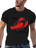 Top Lobster Graphic Tee - Black Cotton T-Shirt