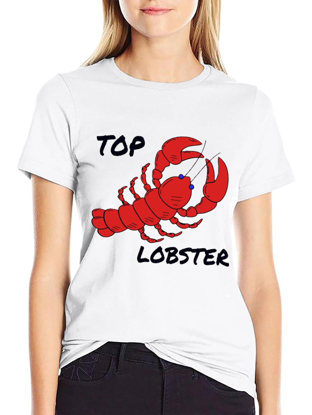 Top Lobster Graphic Tee - Black Cotton T-Shirt