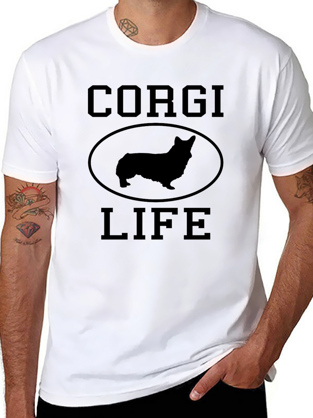 Corgi Life Black Graphic Tee