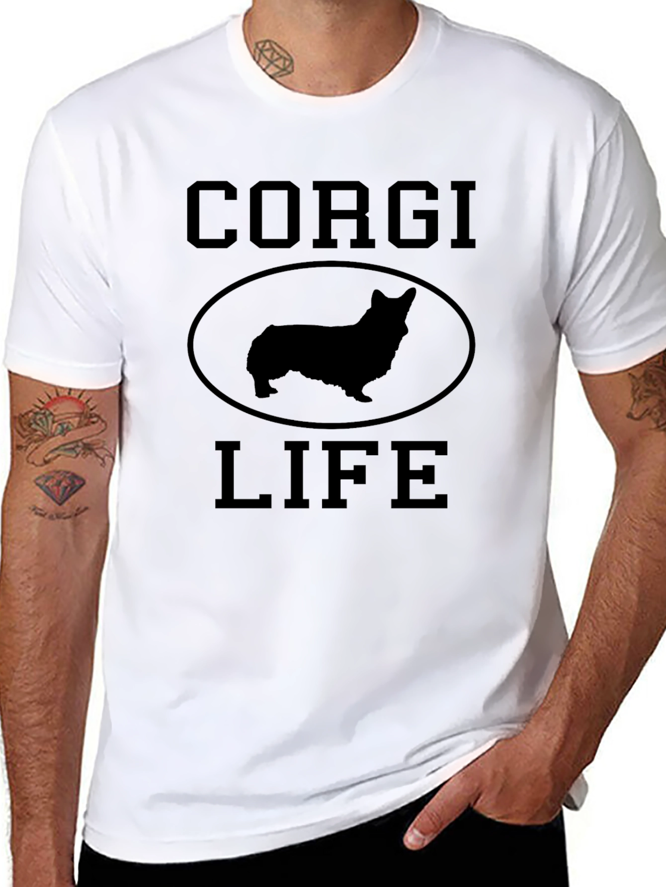 Corgi Life Black Graphic Tee