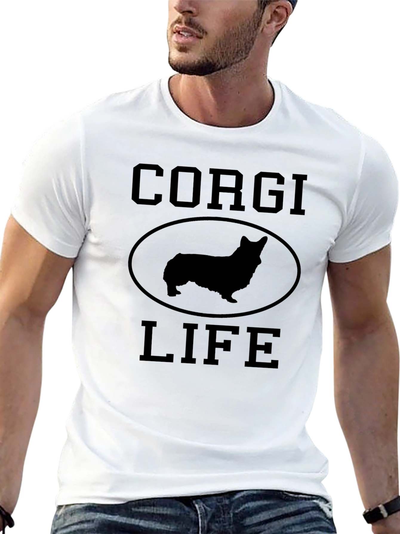 Corgi Life Black Graphic Tee