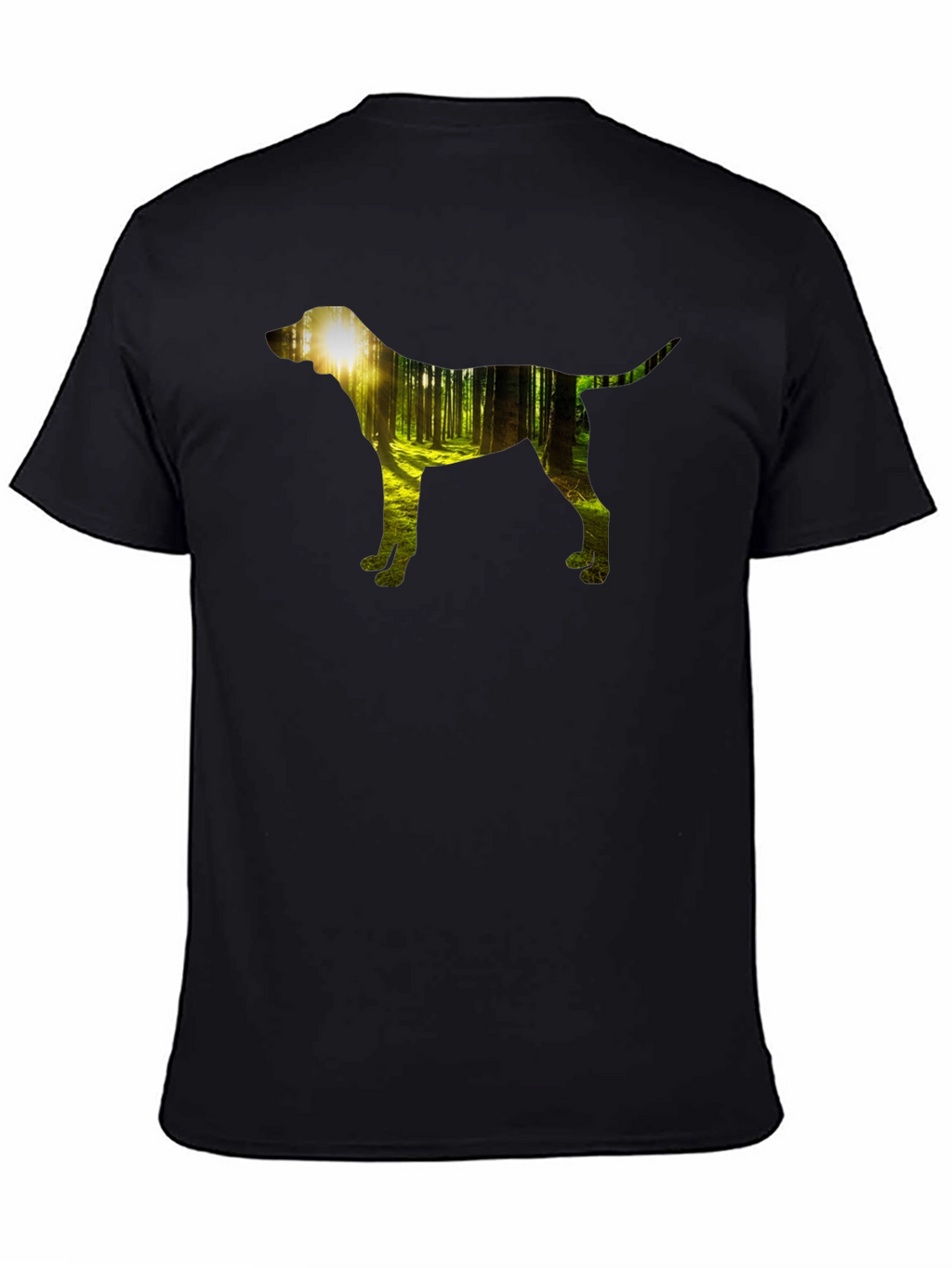 Dog Silhouette Forest Black Graphic Tee