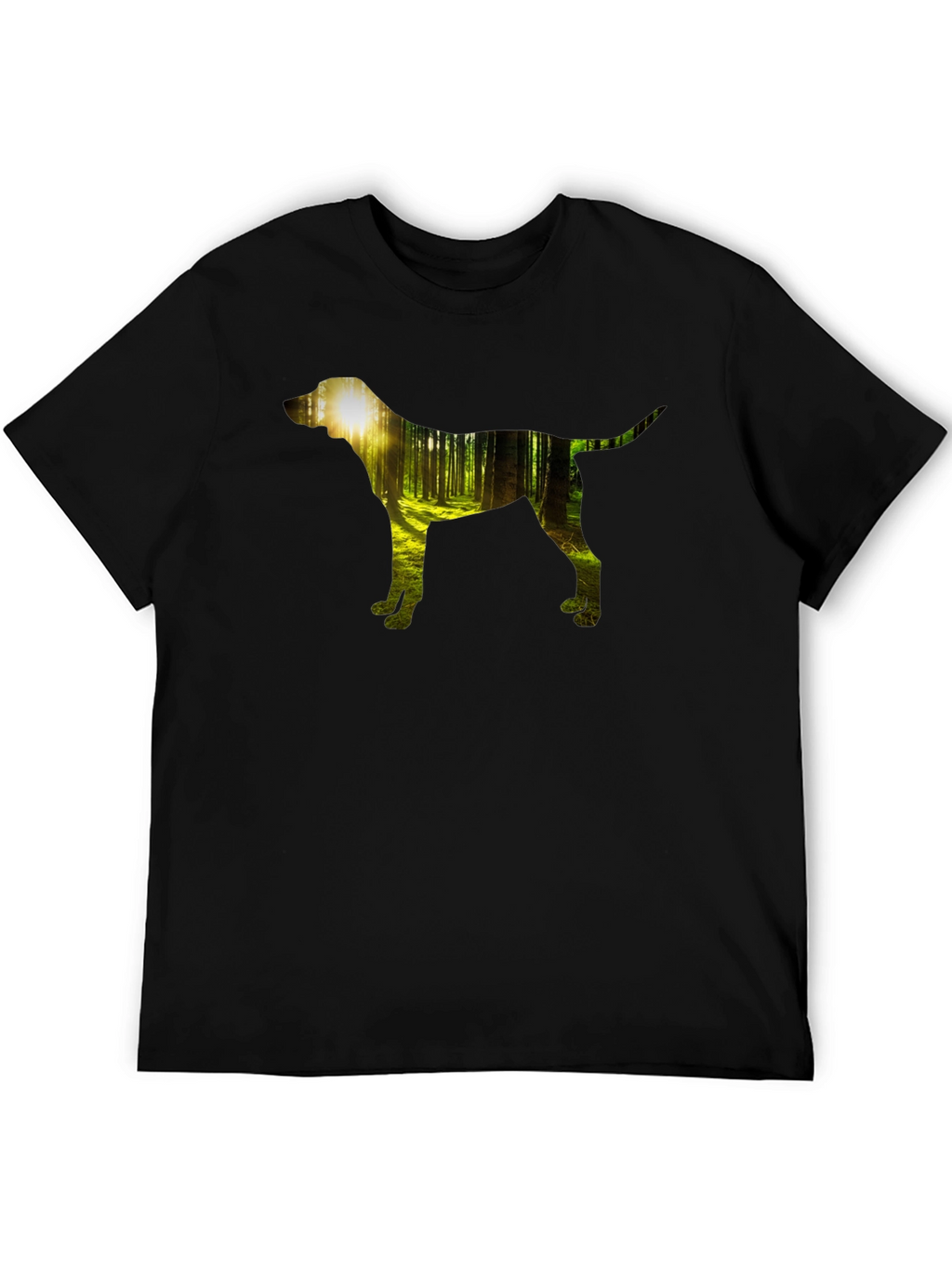 Dog Silhouette Forest Black Graphic Tee