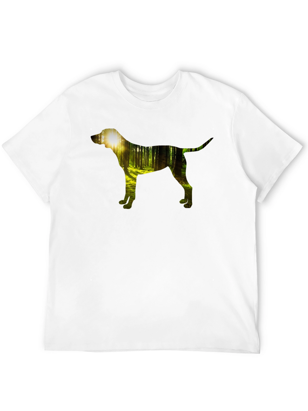 Dog Silhouette Forest Black Graphic Tee