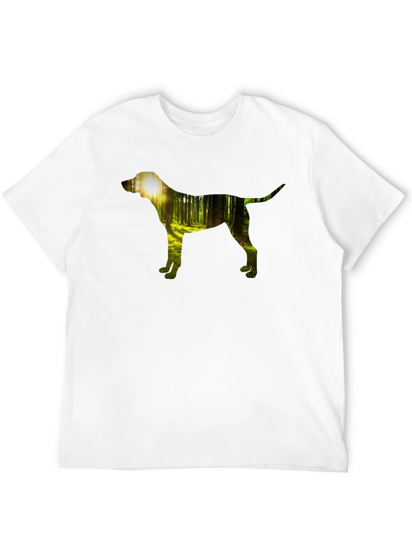 Dog Silhouette Forest Black Graphic Tee
