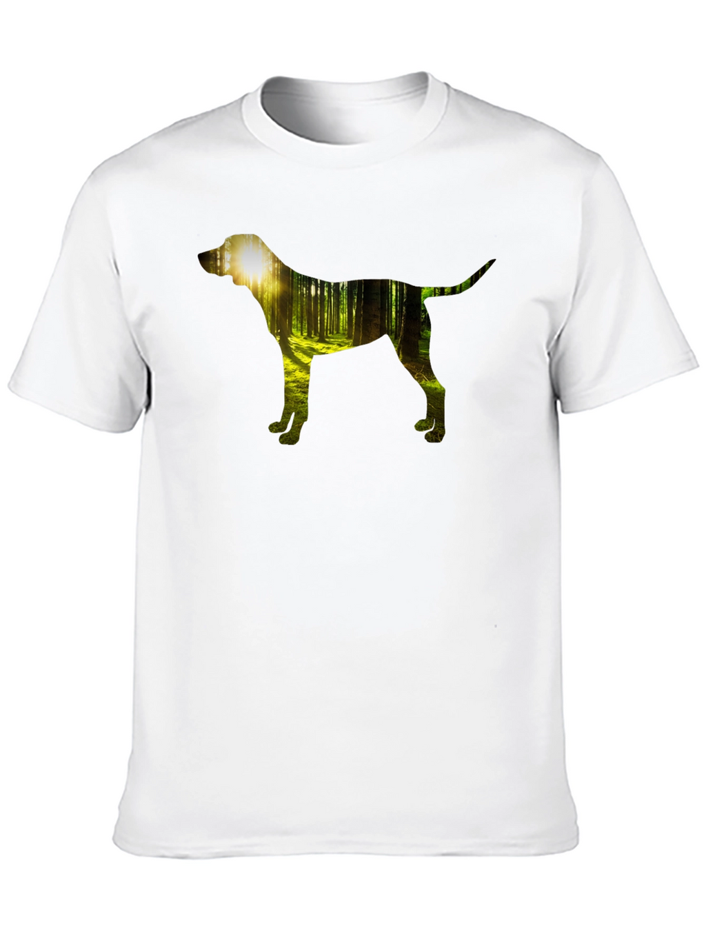 Dog Silhouette Forest Black Graphic Tee
