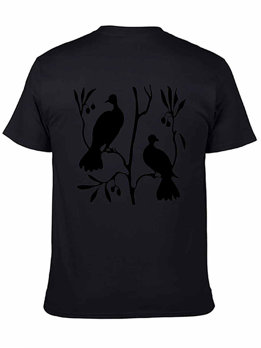 Birds on Branch Black Graphic Tee