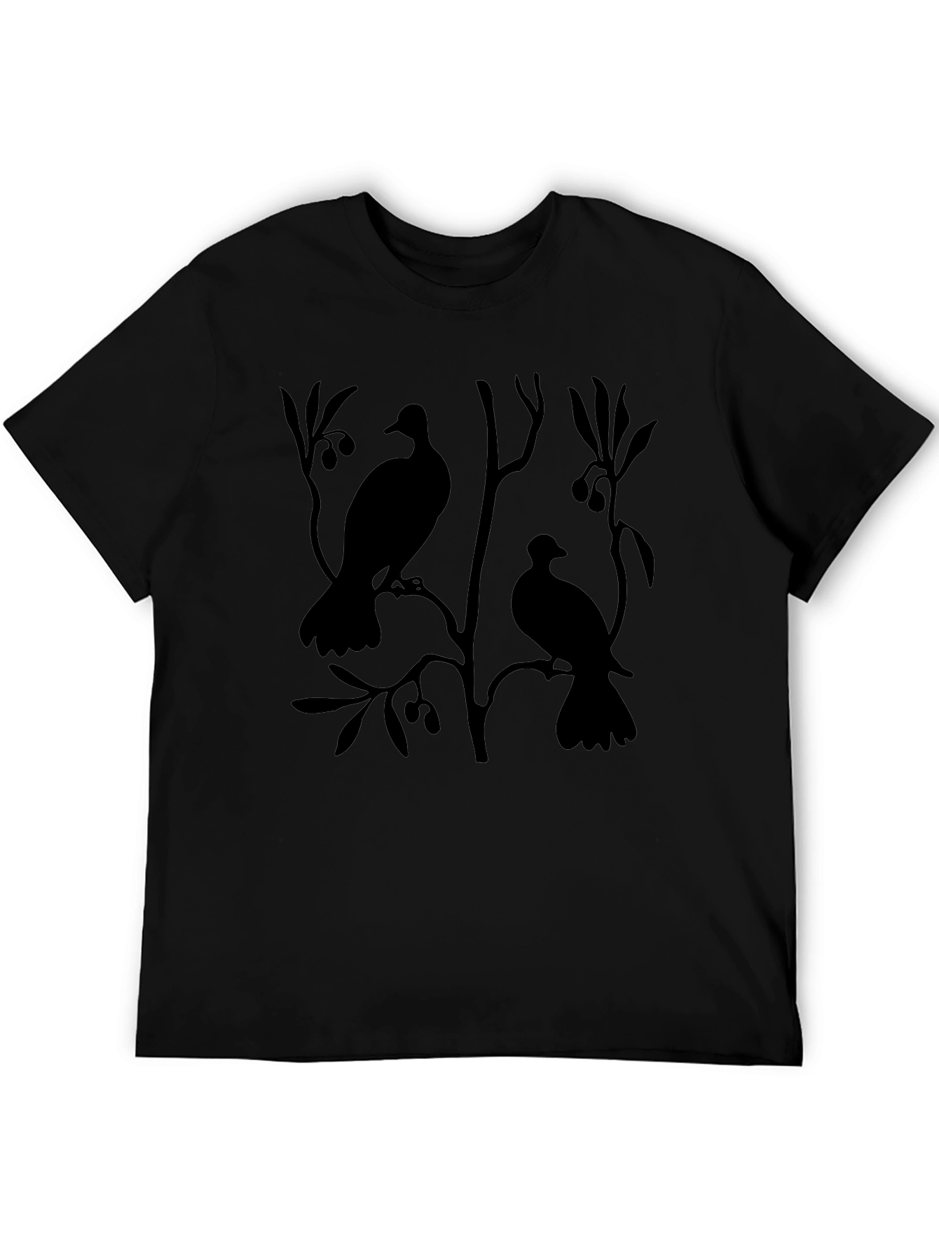 Birds on Branch Black Graphic Tee