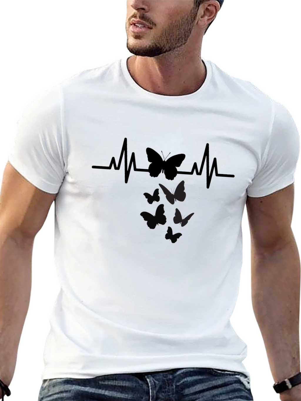 Butterfly Heartbeat Graphic T-Shirt