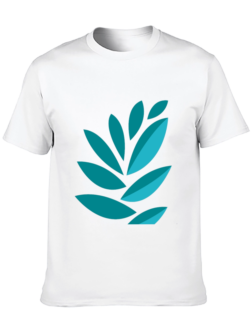 Modern Leaf Graphic Tee - Black Cotton Blend