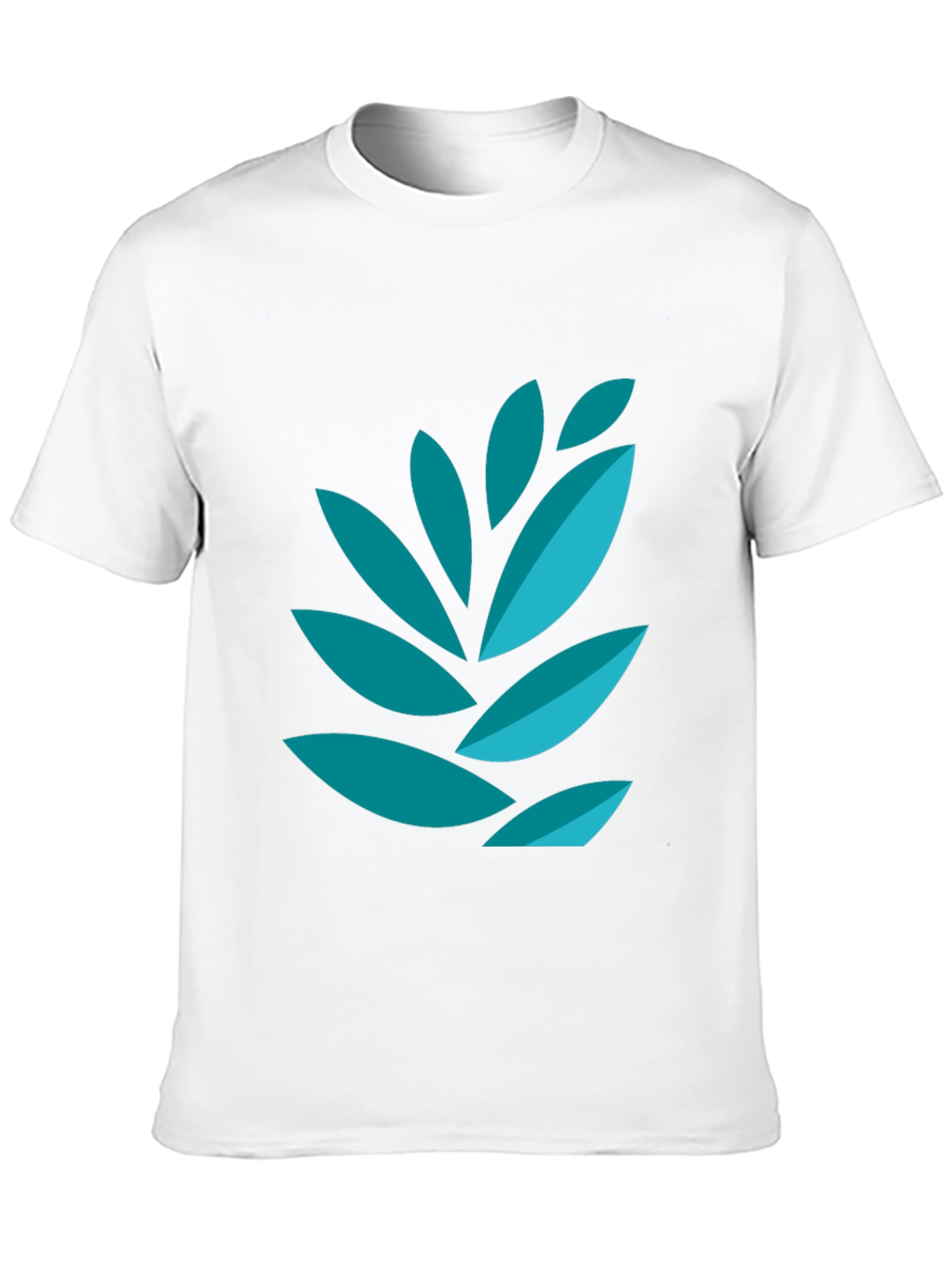 Modern Leaf Graphic Tee - Black Cotton Blend