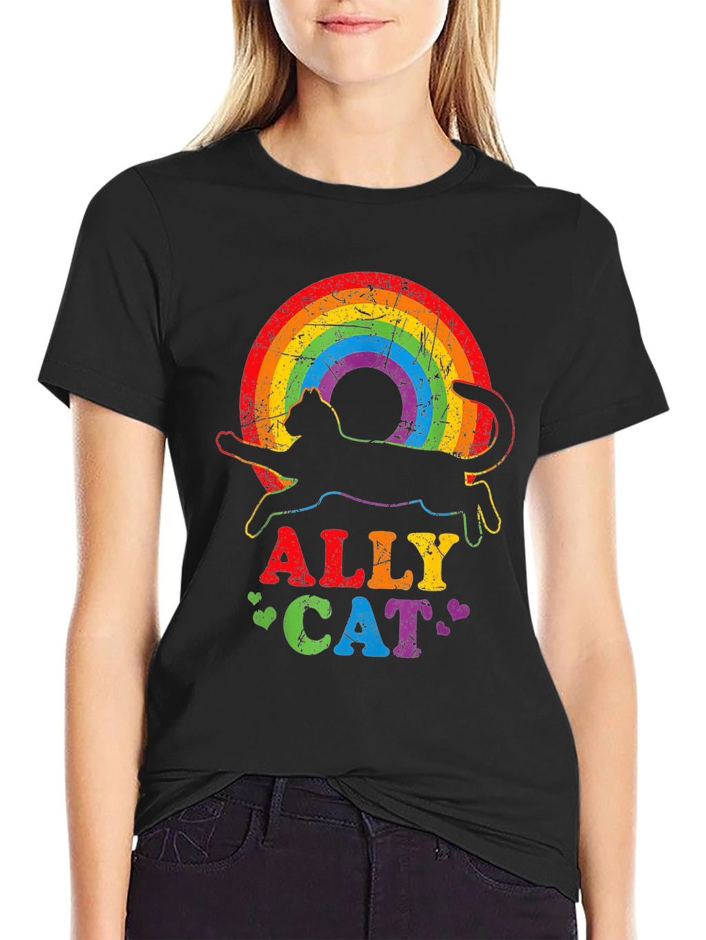 Ally Cat Rainbow T-Shirt