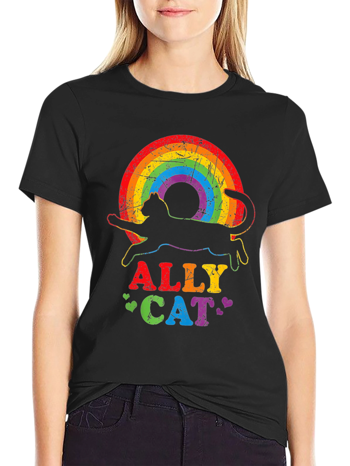 Ally Cat Rainbow T-Shirt
