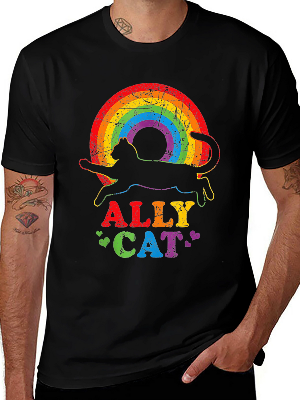 Ally Cat Rainbow T-Shirt