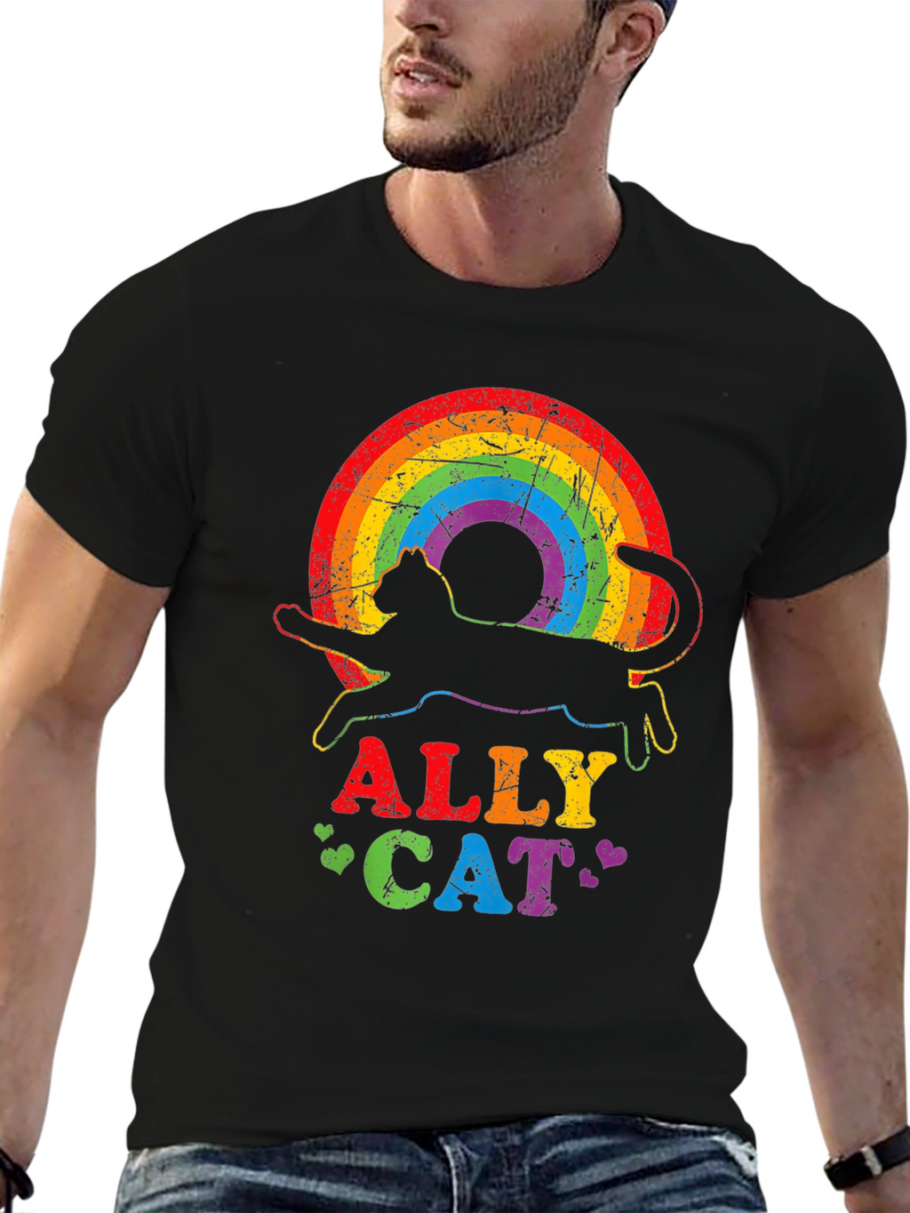 Ally Cat Rainbow T-Shirt