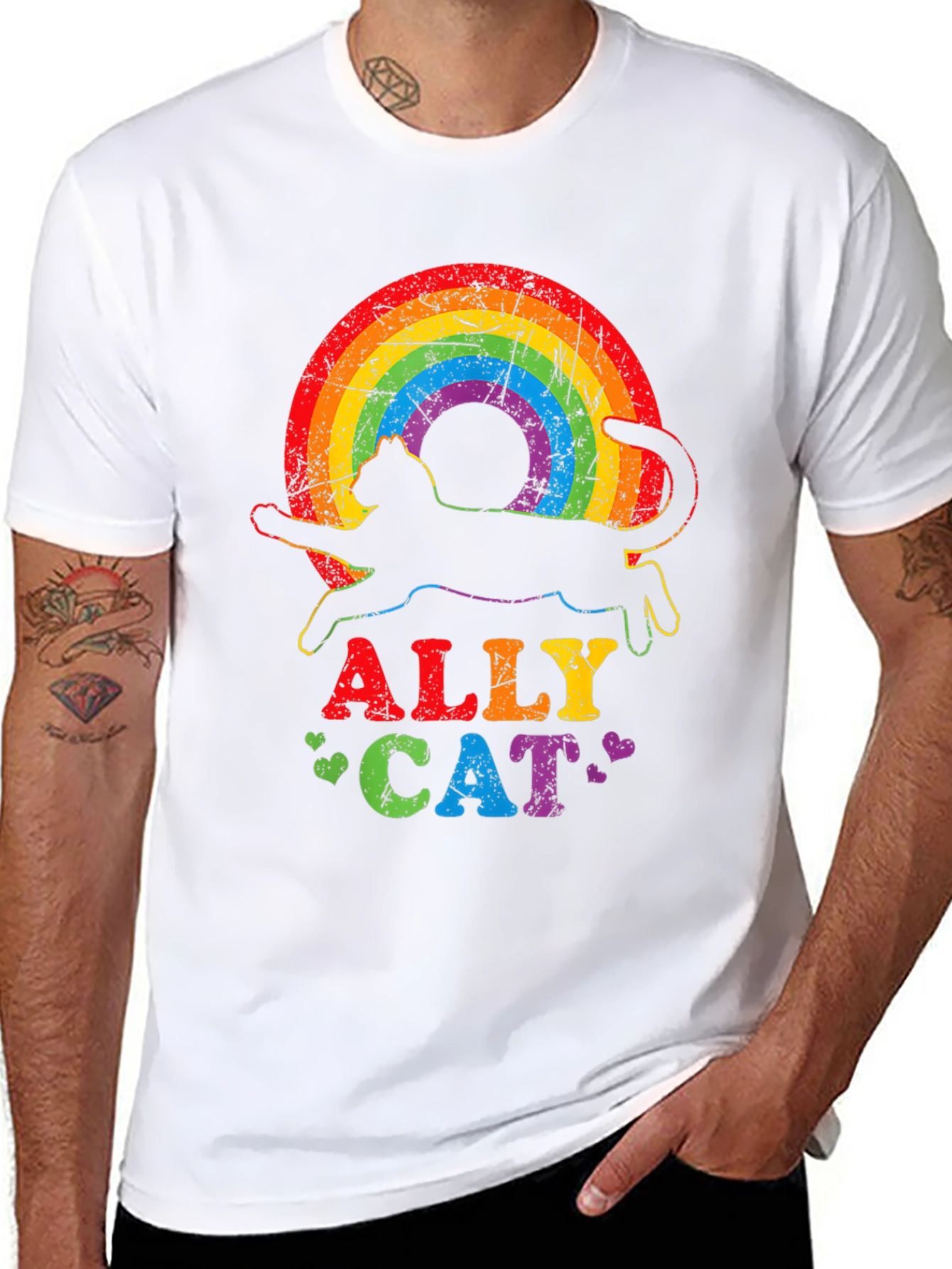 Ally Cat Rainbow T-Shirt