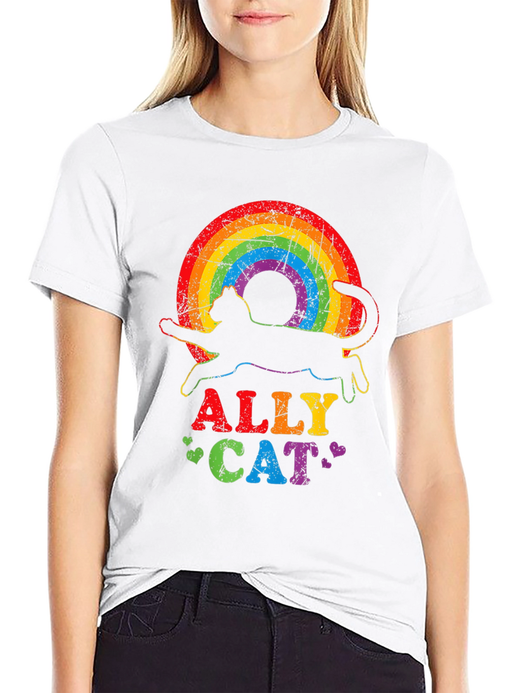 Ally Cat Rainbow T-Shirt