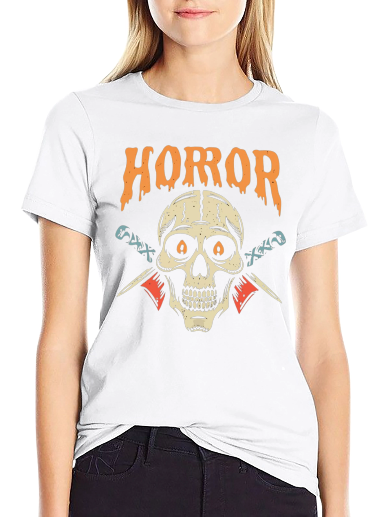 Horror Skull Graphic Black T-Shirt