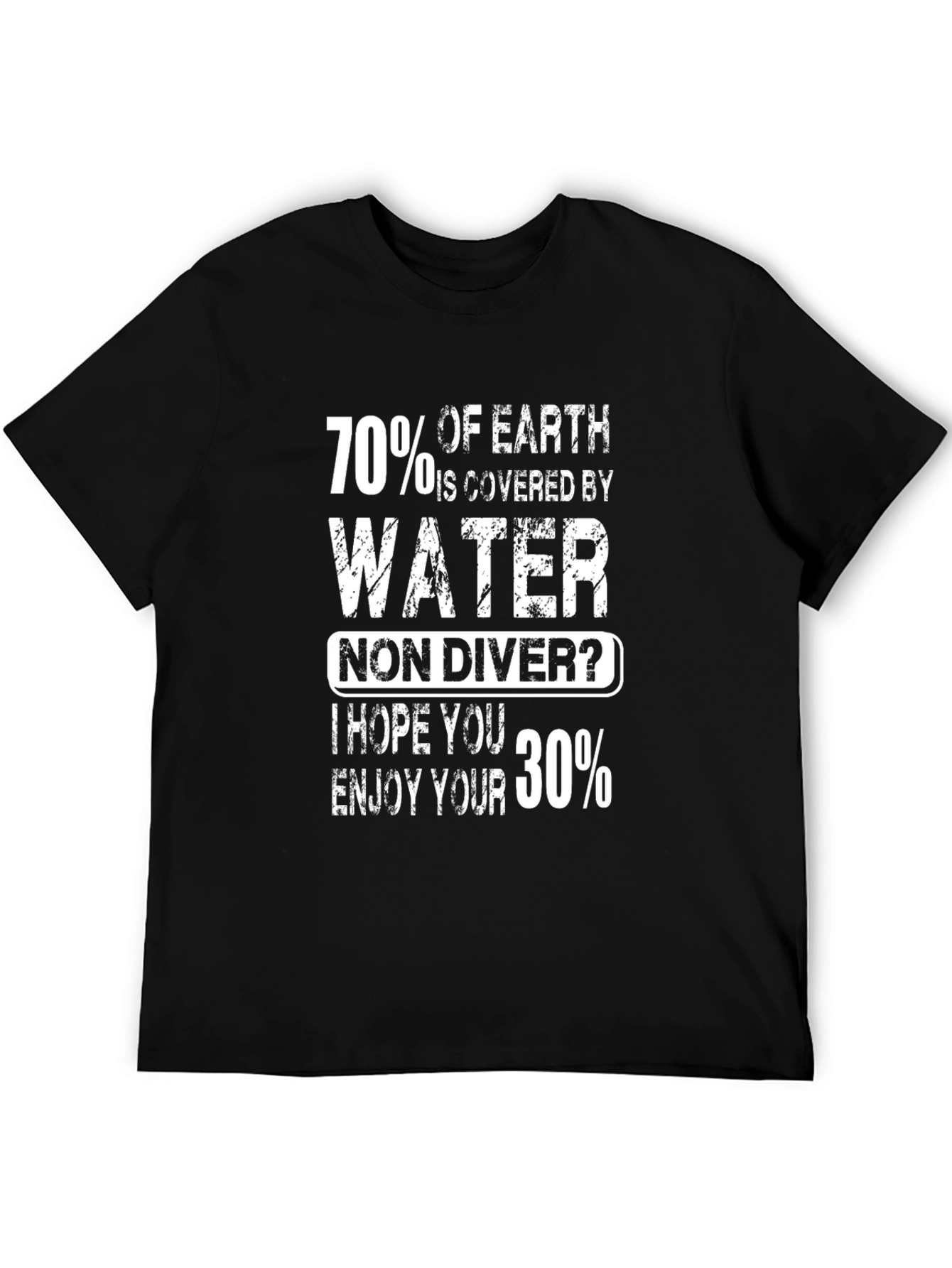 Funny Scuba Diving T-Shirt - 70% Water 30% Land