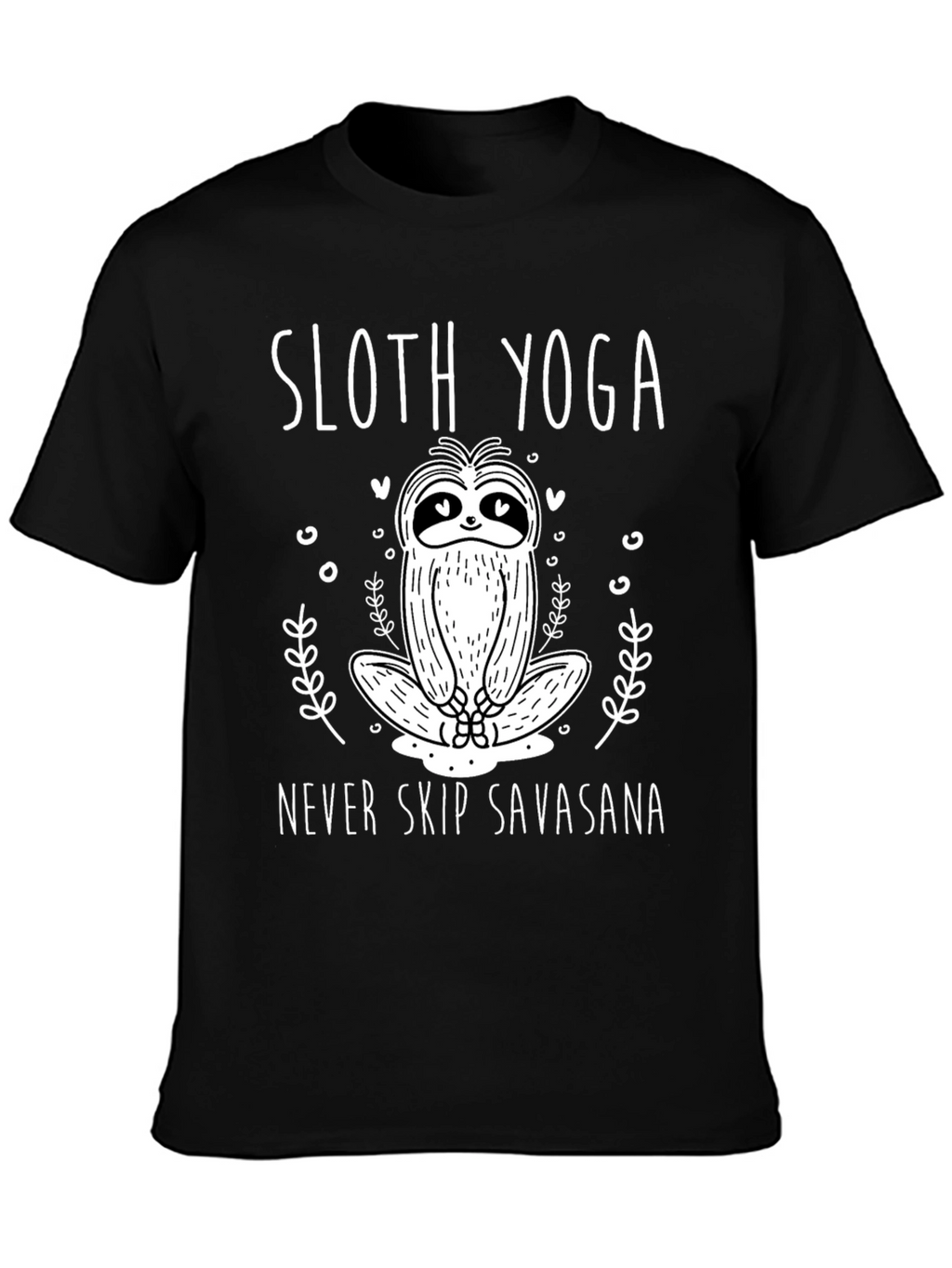 Sloth Yoga Black T-Shirt - Never Skip Savasana