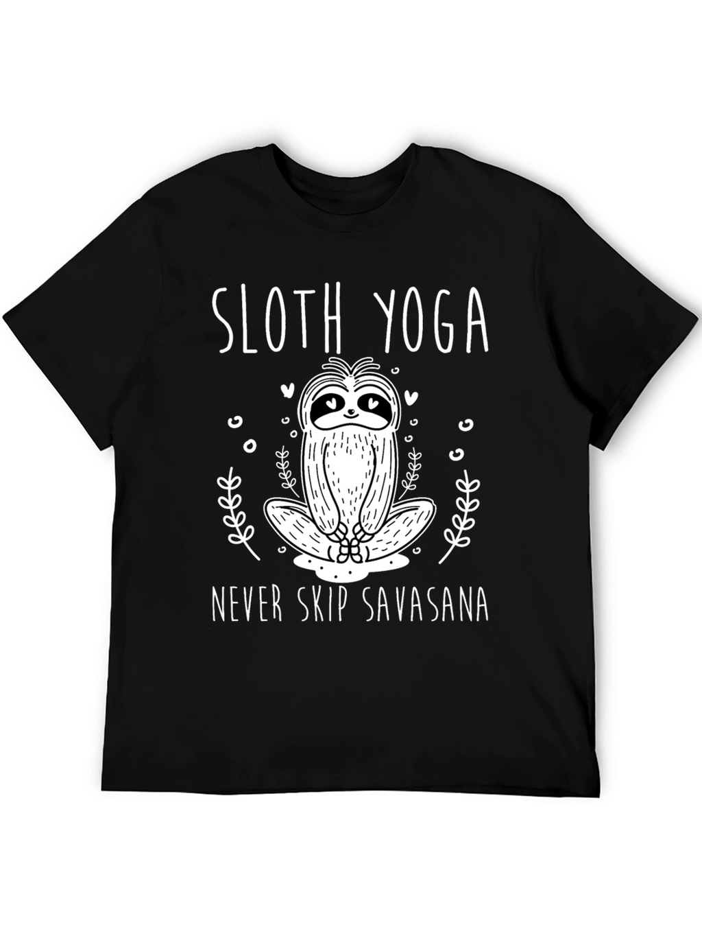 Sloth Yoga Black T-Shirt - Never Skip Savasana