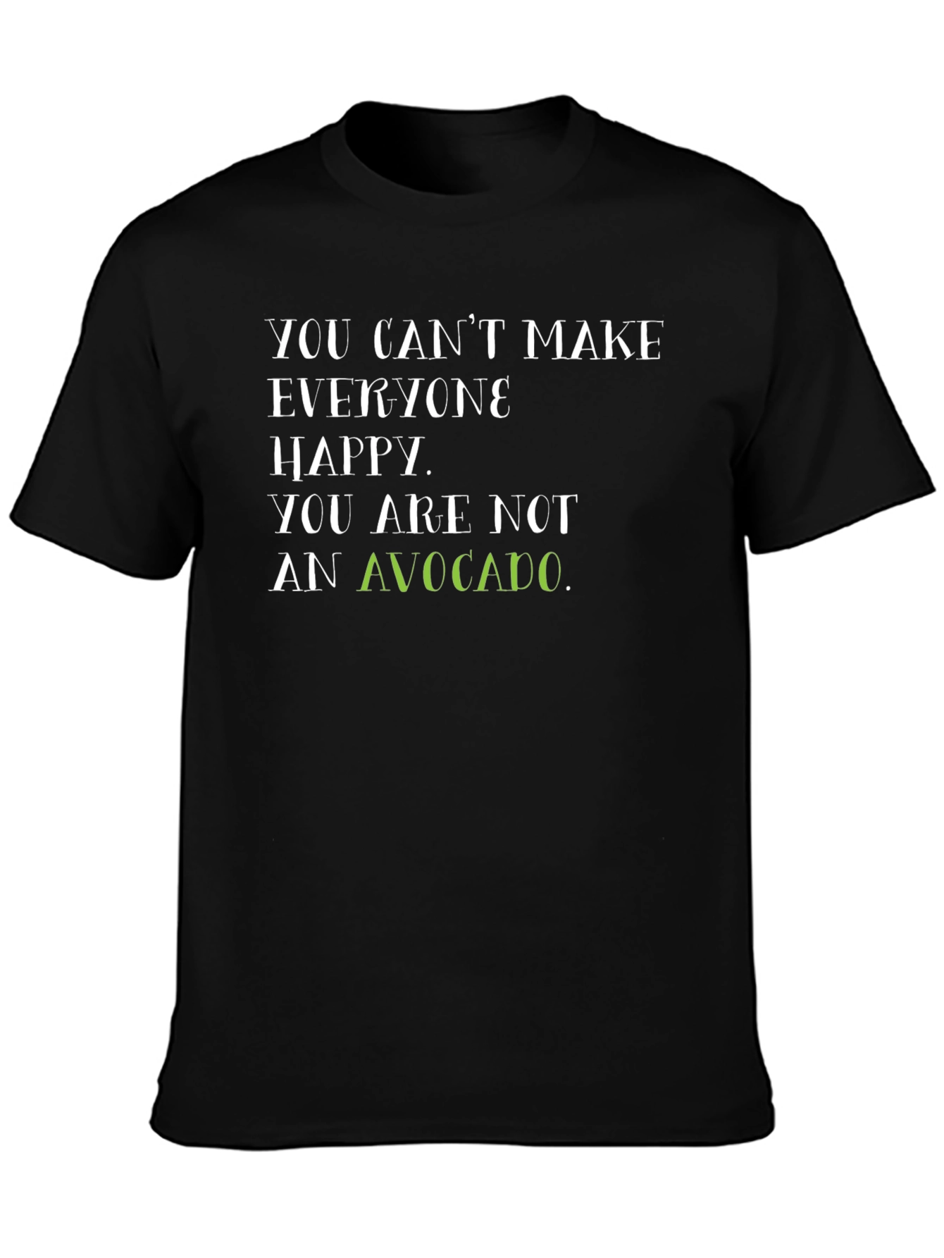 Avocado Humor Black Graphic Tee Shirt