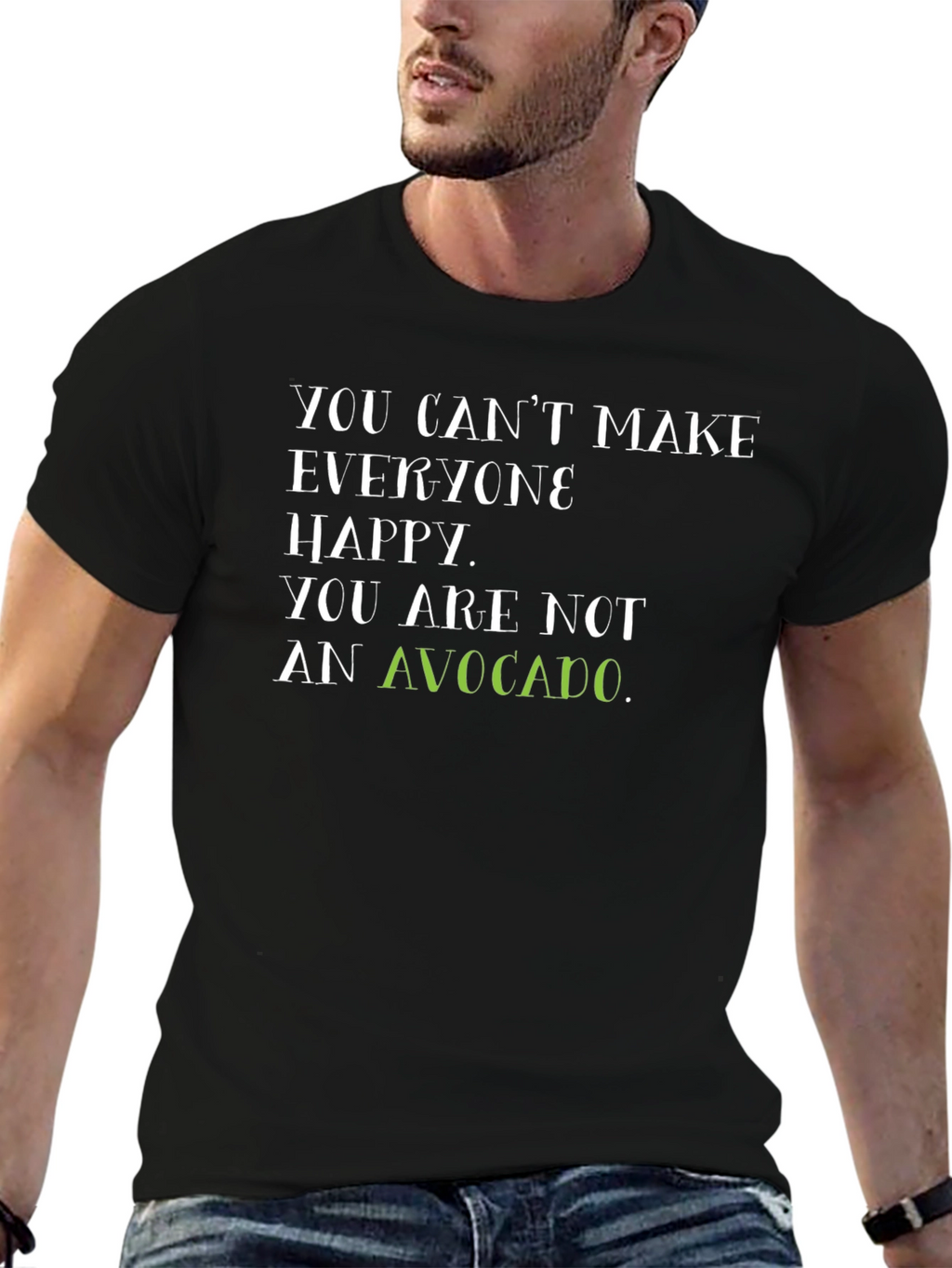 Avocado Humor Black Graphic Tee Shirt