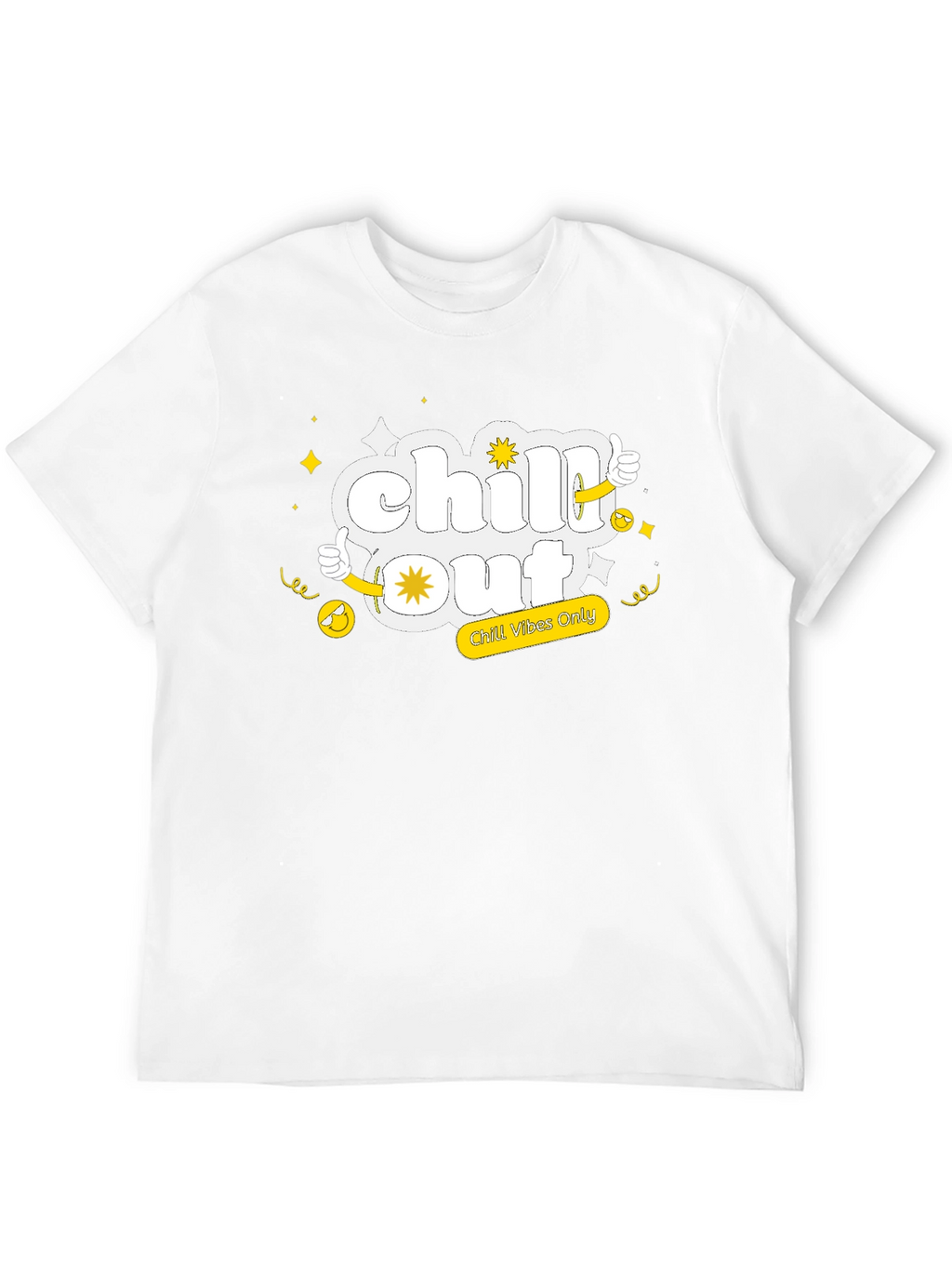 Chill Out Black Tee - Funny Cartoon Graphic T-Shirt