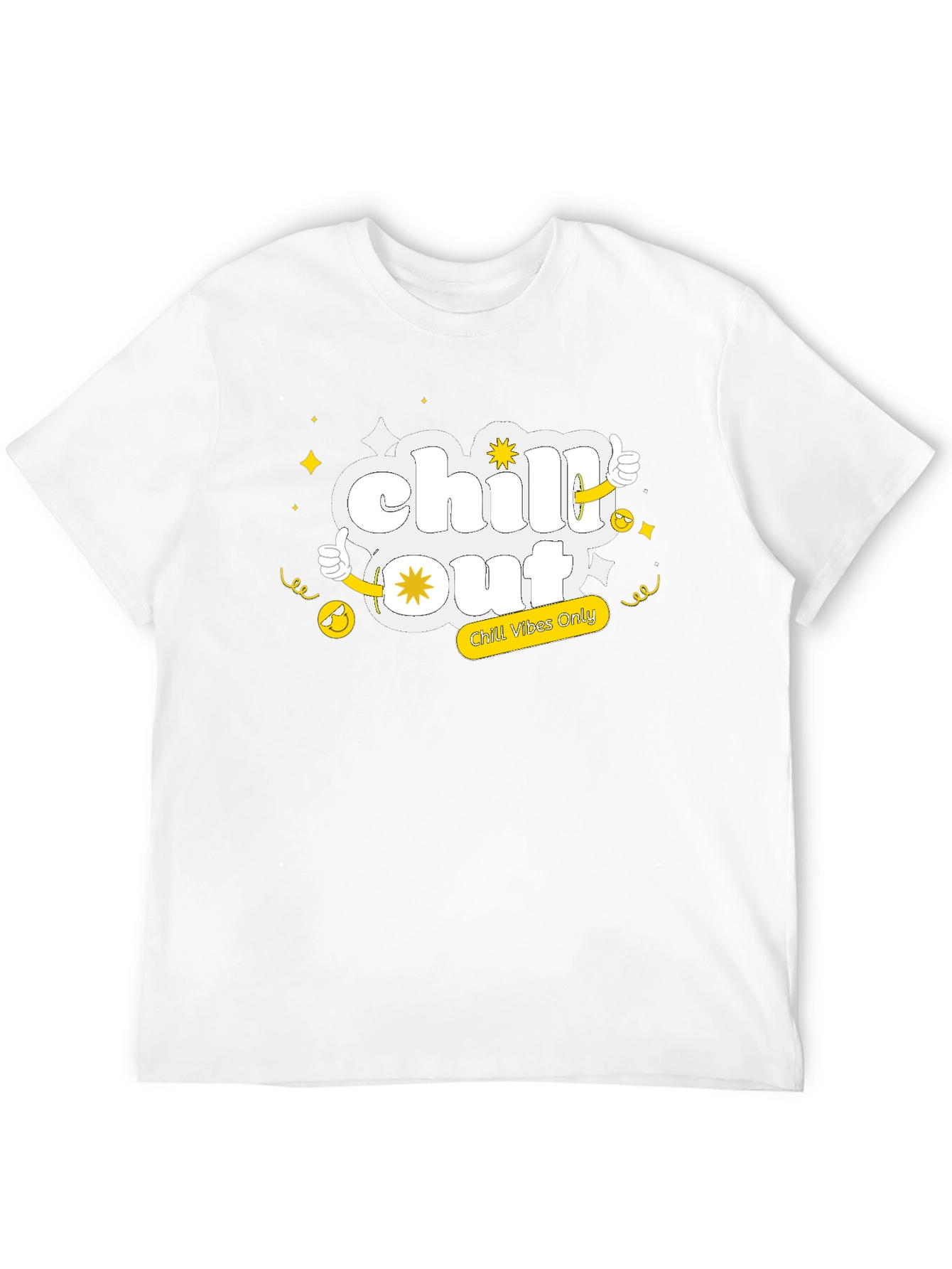 Chill Out Black Tee - Funny Cartoon Graphic T-Shirt