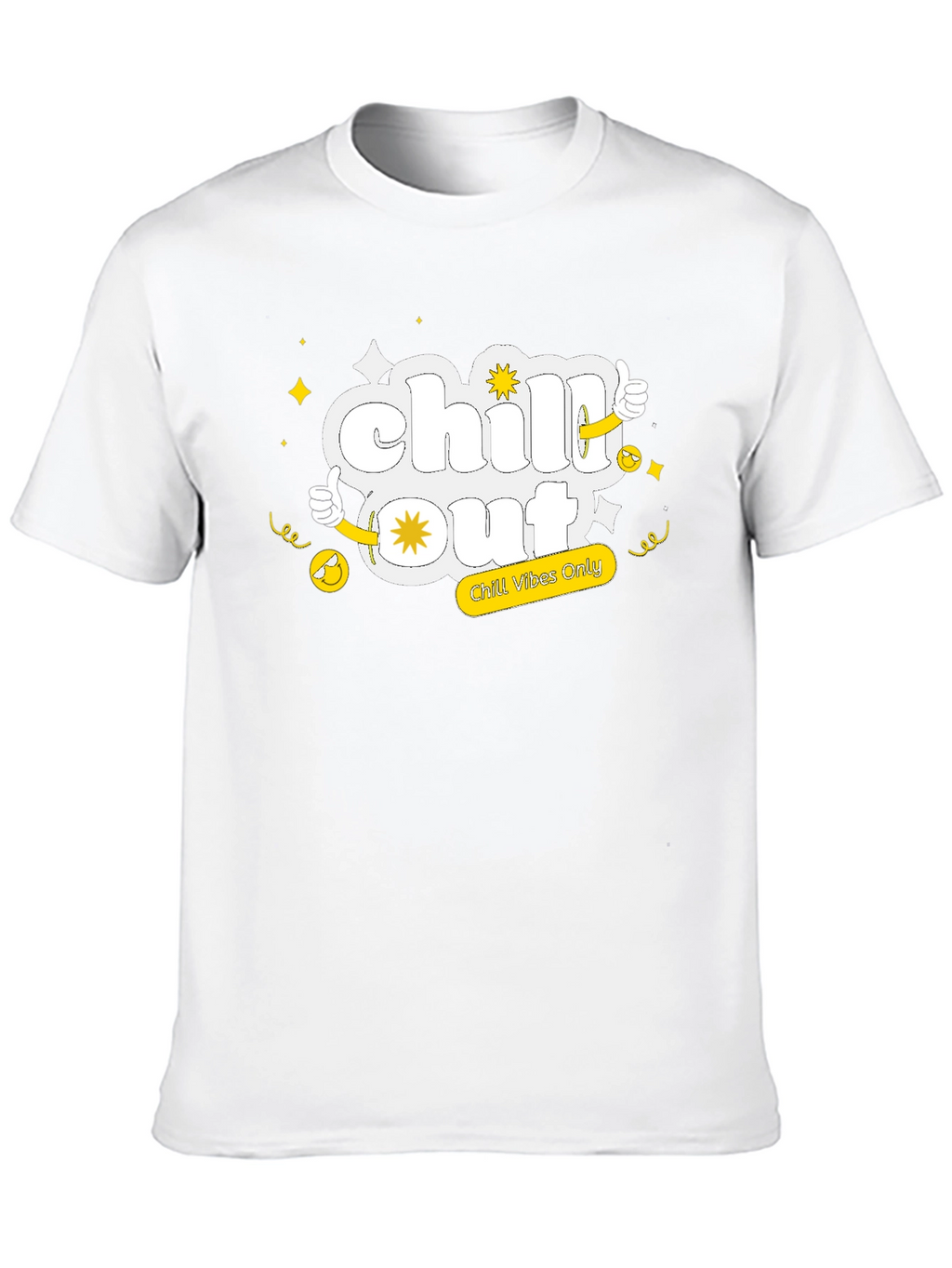 Chill Out Black Tee - Funny Cartoon Graphic T-Shirt