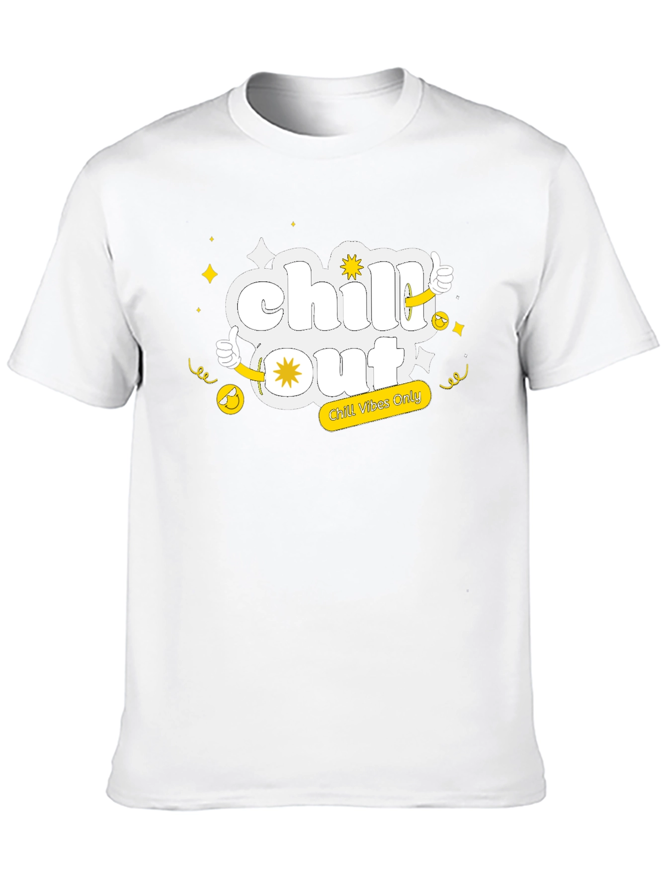 Chill Out Black Tee - Funny Cartoon Graphic T-Shirt