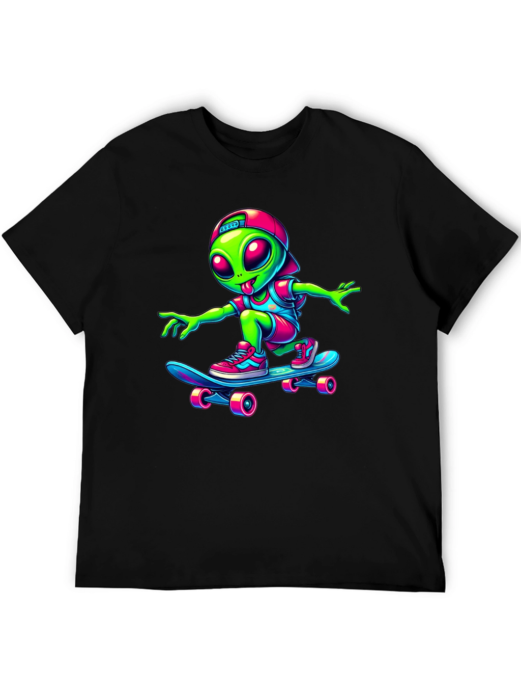 Alien Skateboarder Graphic Tee