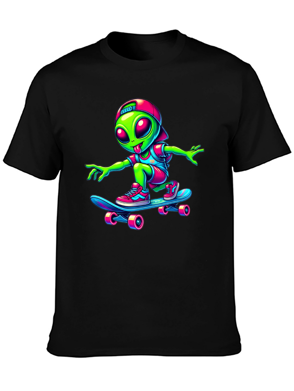 Alien Skateboarder Graphic Tee