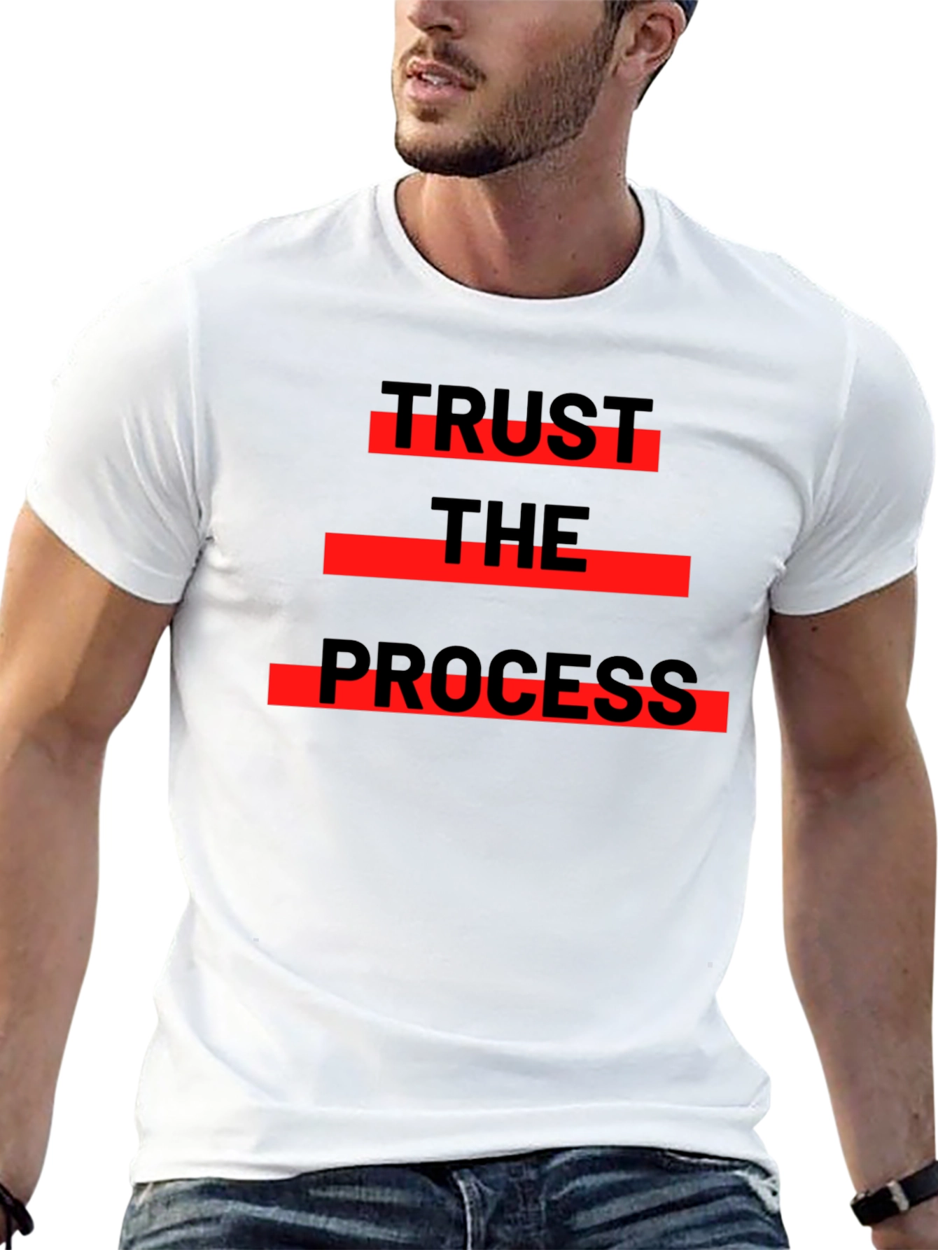 Trust The Process Graphic Tee - Black Cotton T-Shirt