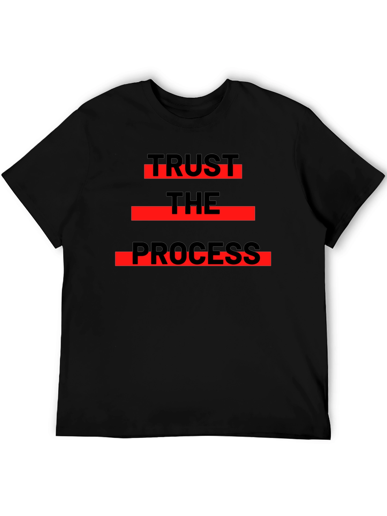 Trust The Process Graphic Tee - Black Cotton T-Shirt