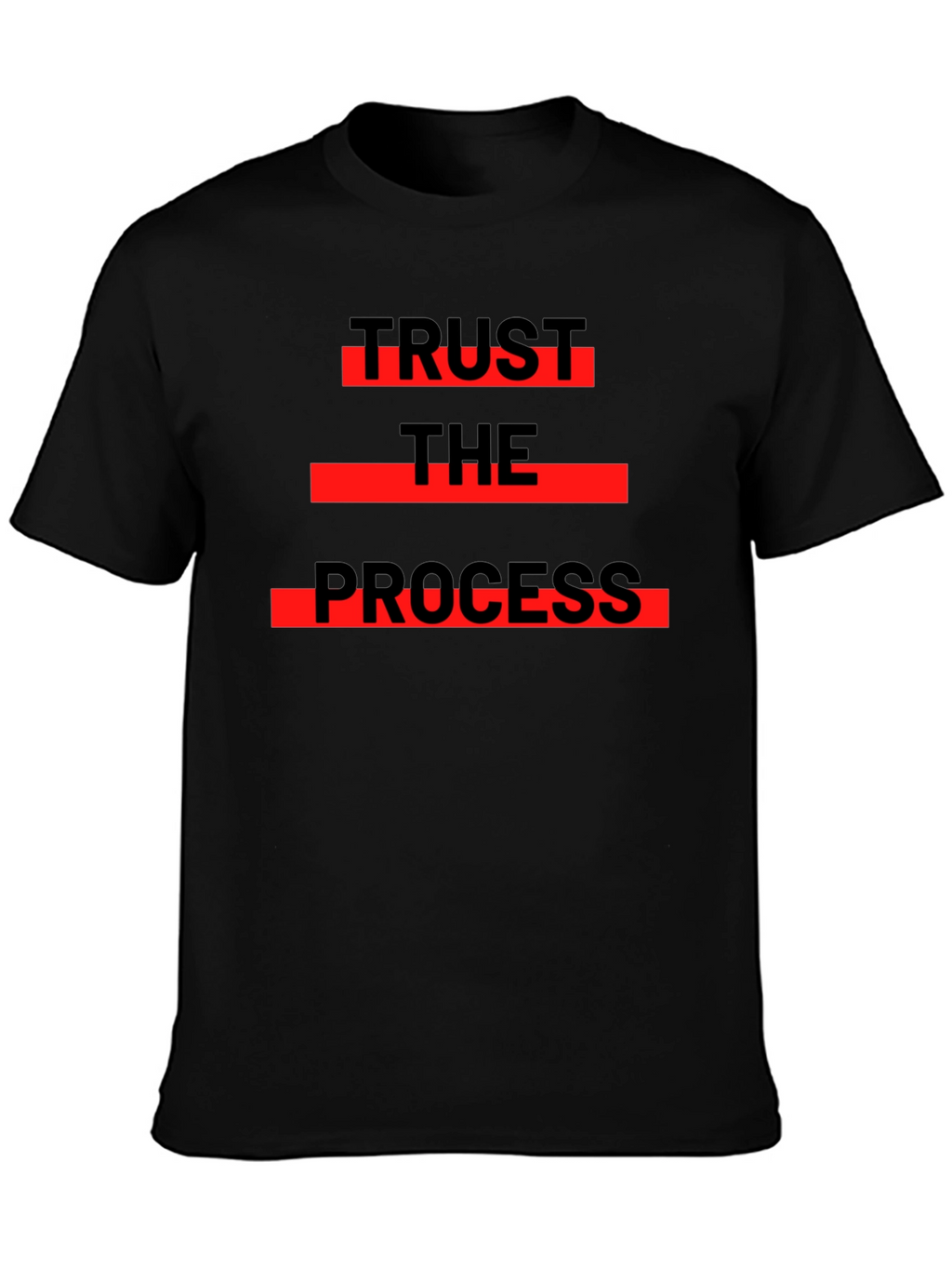 Trust The Process Graphic Tee - Black Cotton T-Shirt