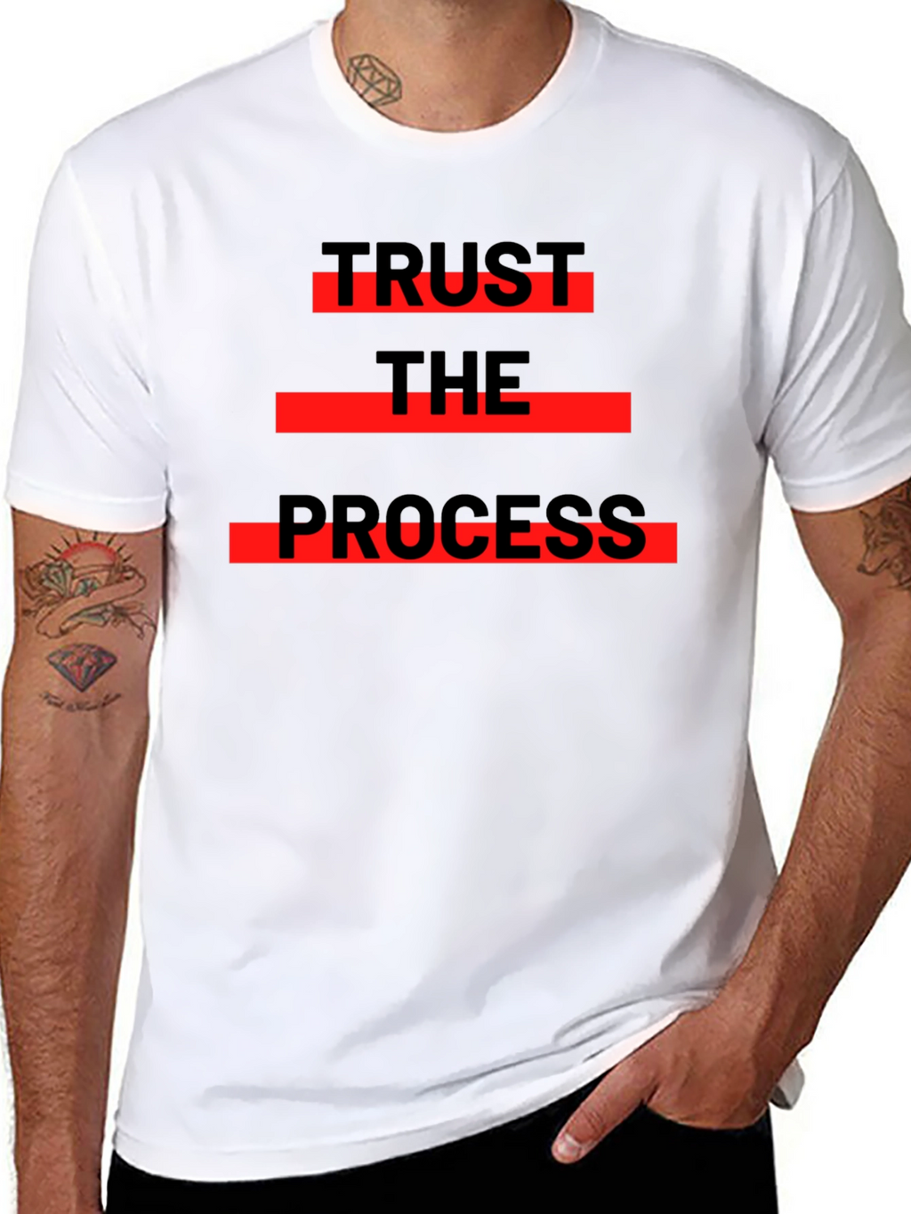 Trust The Process Graphic Tee - Black Cotton T-Shirt