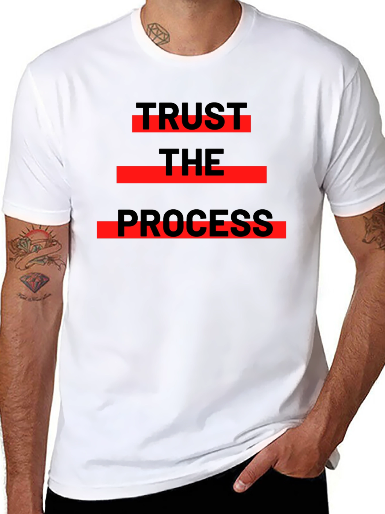Trust The Process Graphic Tee - Black Cotton T-Shirt