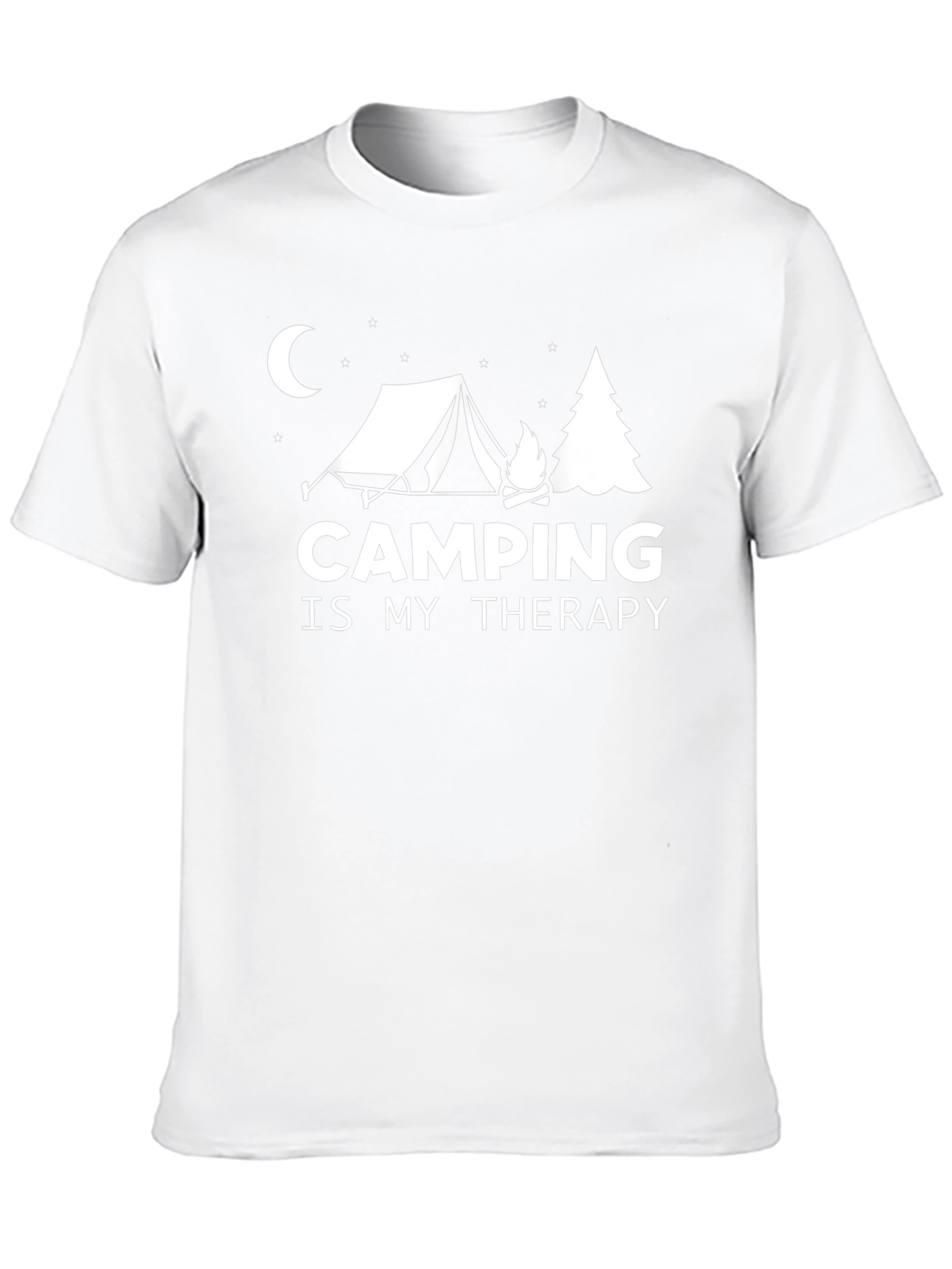 Camping Is My Therapy Graphic Tee - Black