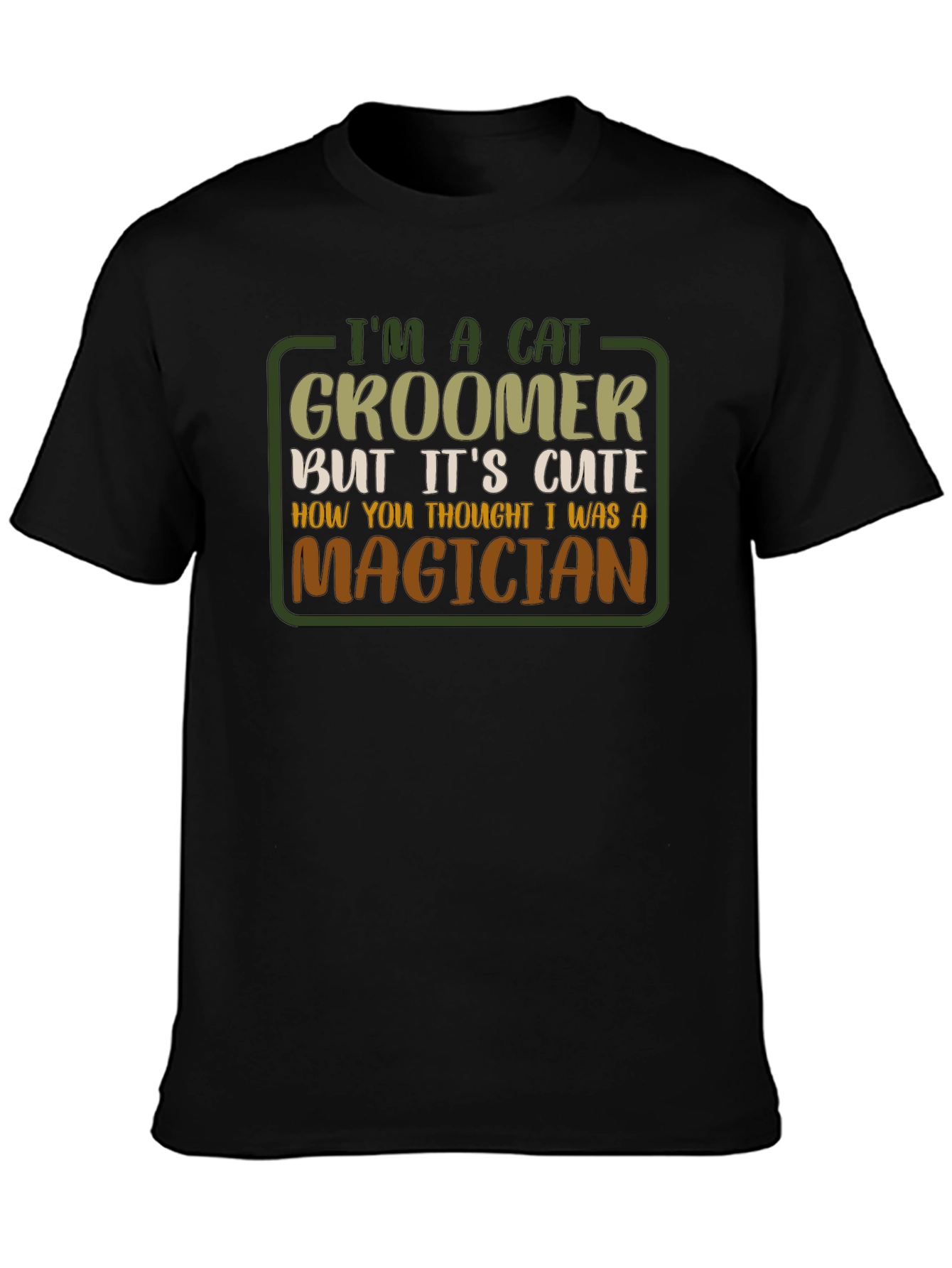 Cat Groomer Magician Graphic T-Shirt