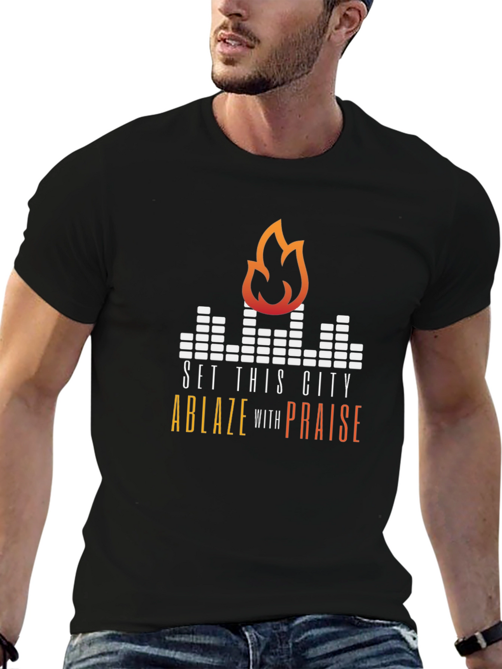 Set This City Ablaze Graphic Tee - Black