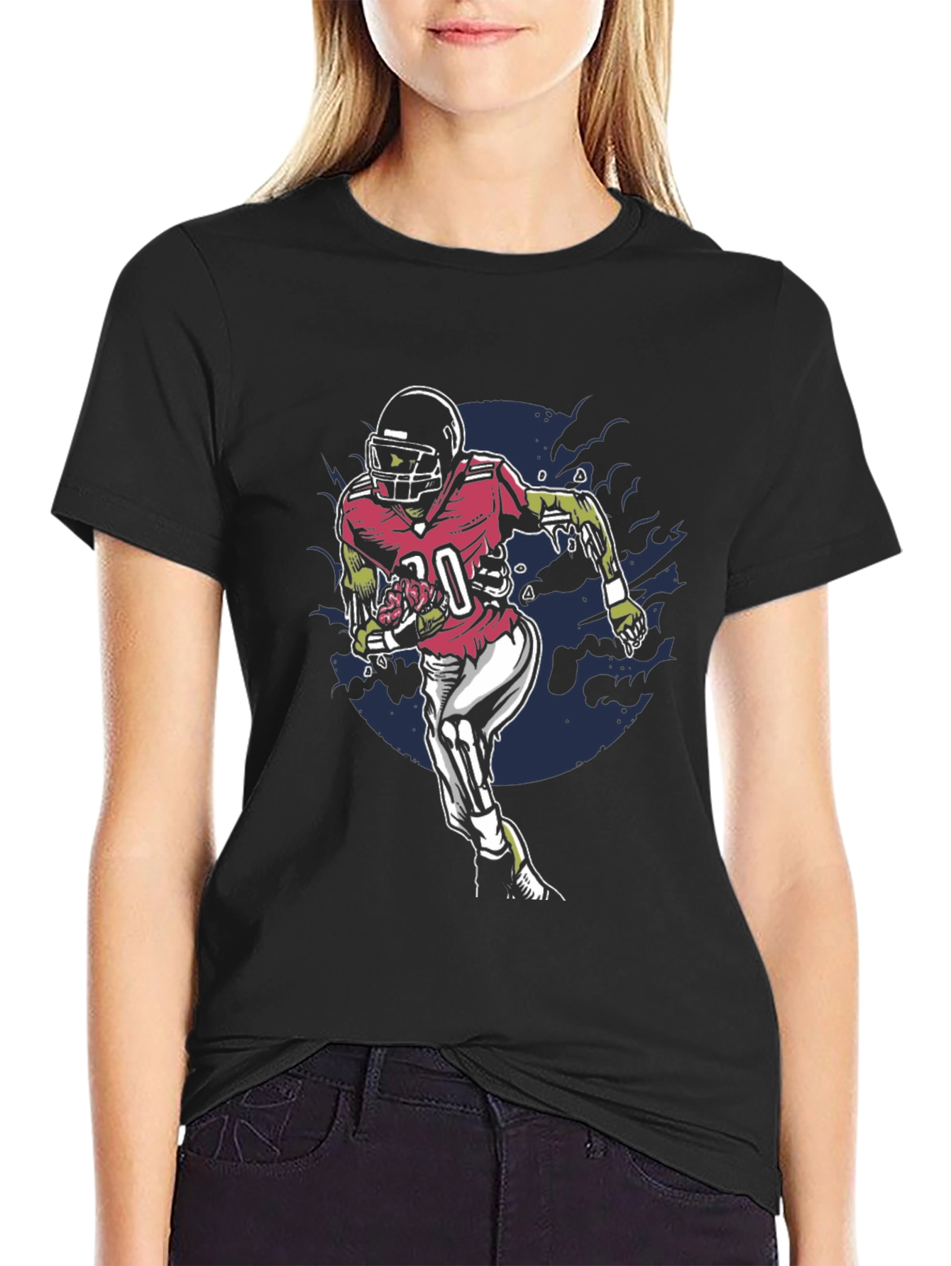Zombie Football Player Graphic Tee