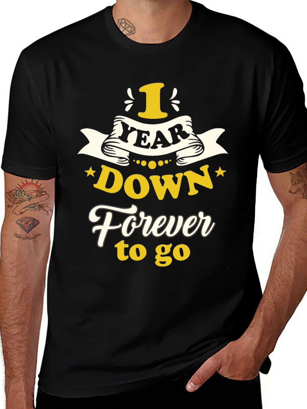 1 Year Down Forever to Go Graphic T-Shirt