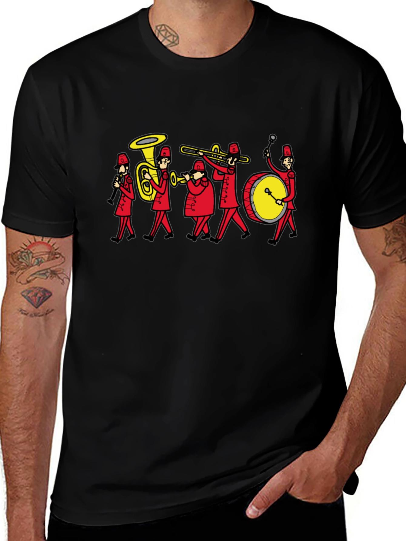 Band Graphic Tee - Black Cotton Casual Top