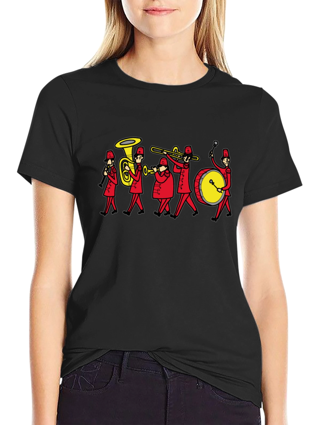 Band Graphic Tee - Black Cotton Casual Top